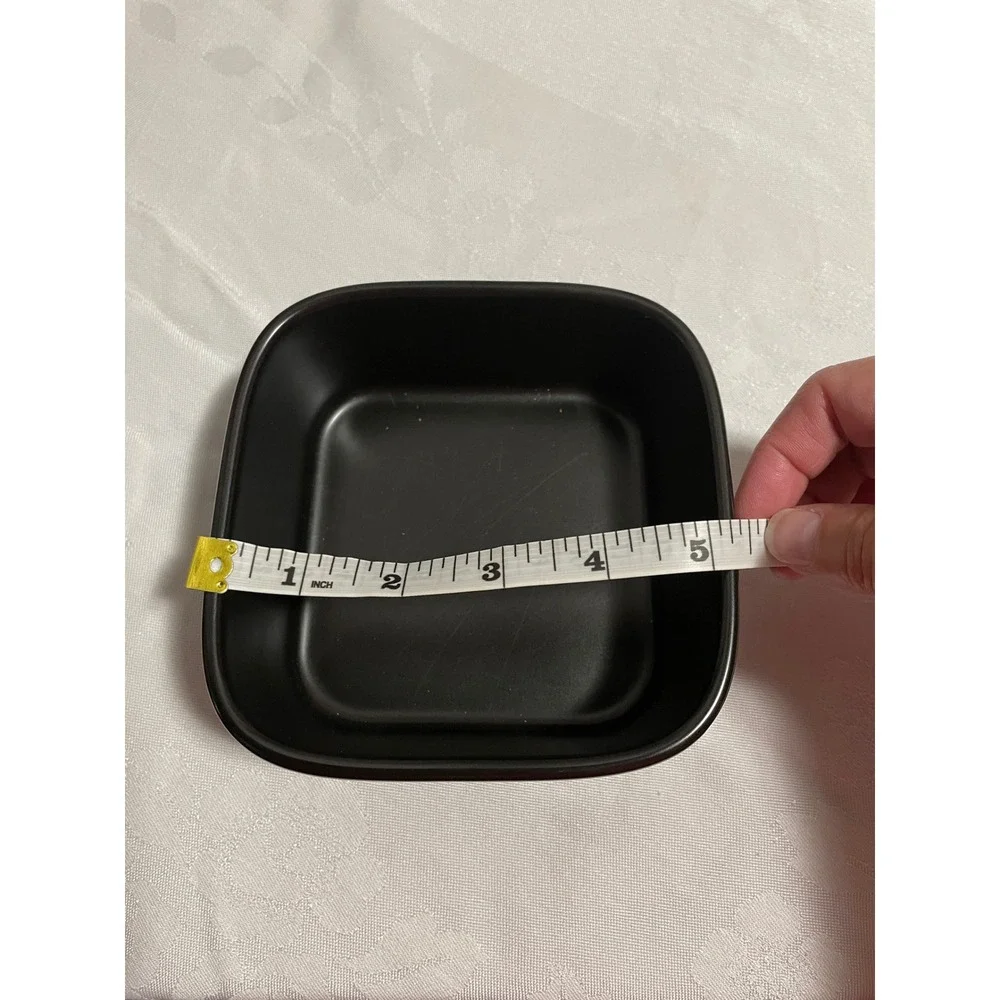 Rae Dunn Artisan Collection Magenta Black Square YUM Pet Bowl